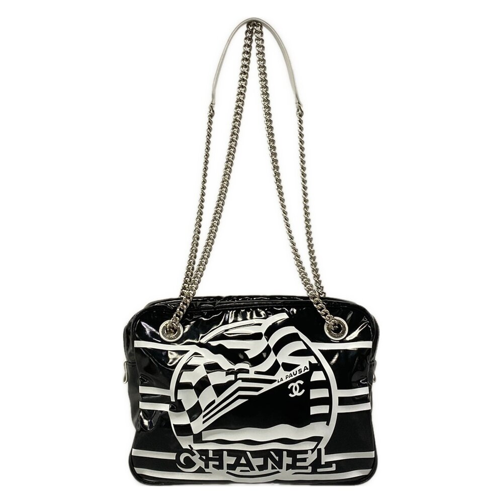 Chanel Shoulder Bag Black White